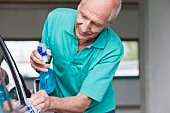 This picture imlies that he was washing my car. He in fact, was not, but I couldn't find a better picture of an elderly man near a car... MAKE DO.